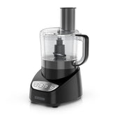 BLACK+DECKER front view of food processor showing compact design and benefits