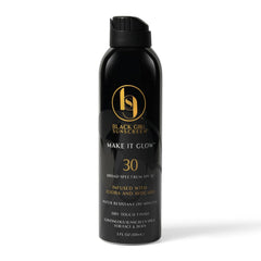 Black Girl Sunscreen front packaging showing SPF 30 and clear finish benefit