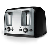 BLACK+DECKER front view showing four-slice capacity and stylish finish for family breakfasts