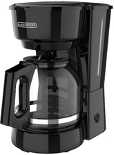 BLACK+DECKER front view of coffee maker showing compact footprint and easy on/off benefit