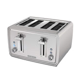 BLACK+DECKER front view showing 4-slice capacity and stainless finish for family breakfasts