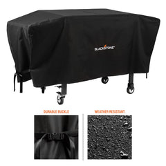 Blackstone covered griddle with shelf attached keeping surface clean