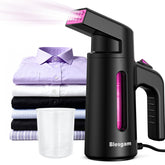 Blesgam front view of handheld steamer showing compact design and portability