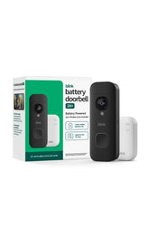 Blink front view showing sleek doorbell and visible camera for clear identification