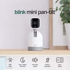 Blink Mini close-up of lens and pan-tilt mount, highlighting precise movement