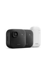 Blink Outdoor 2K+ front view showing sleek black housing and lens for clear monitoring