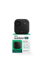 Blink Outdoor 2K+ front view showing camera lens and durable housing for clear security images
