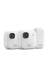 Blink Outdoor 2K+ front view showing camera design and easy-install benefit