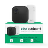 Blink Outdoor 4 front view showing compact housing and quick setup benefit