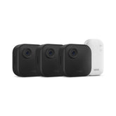 Blink Outdoor 4 three-camera kit front view showing compact housing and mounts for easy installation