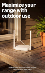 Blink Sync Module XR+ mounted outdoors with camera, demonstrating extended range