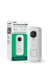 Blink Wired Doorbell 2K+ front view showing sleek design and clear entry monitoring benefit