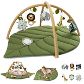Blissful Diary front view of leaf-shaped play mat showcasing size and style benefit