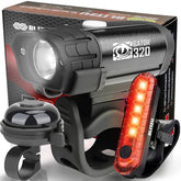 BLITZU front light close-up showing focused beam for safer night riding