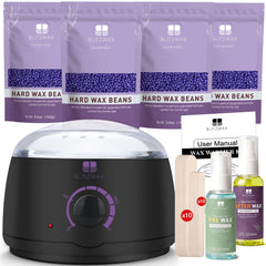 BLITZWAX front packaging showing kit components and benefit of complete at‑home waxing