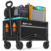 Blomoba front view of wagon showing full cargo space and stability