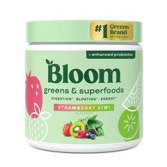 Bloom Nutrition front packaging showing product label and servings for quick identification