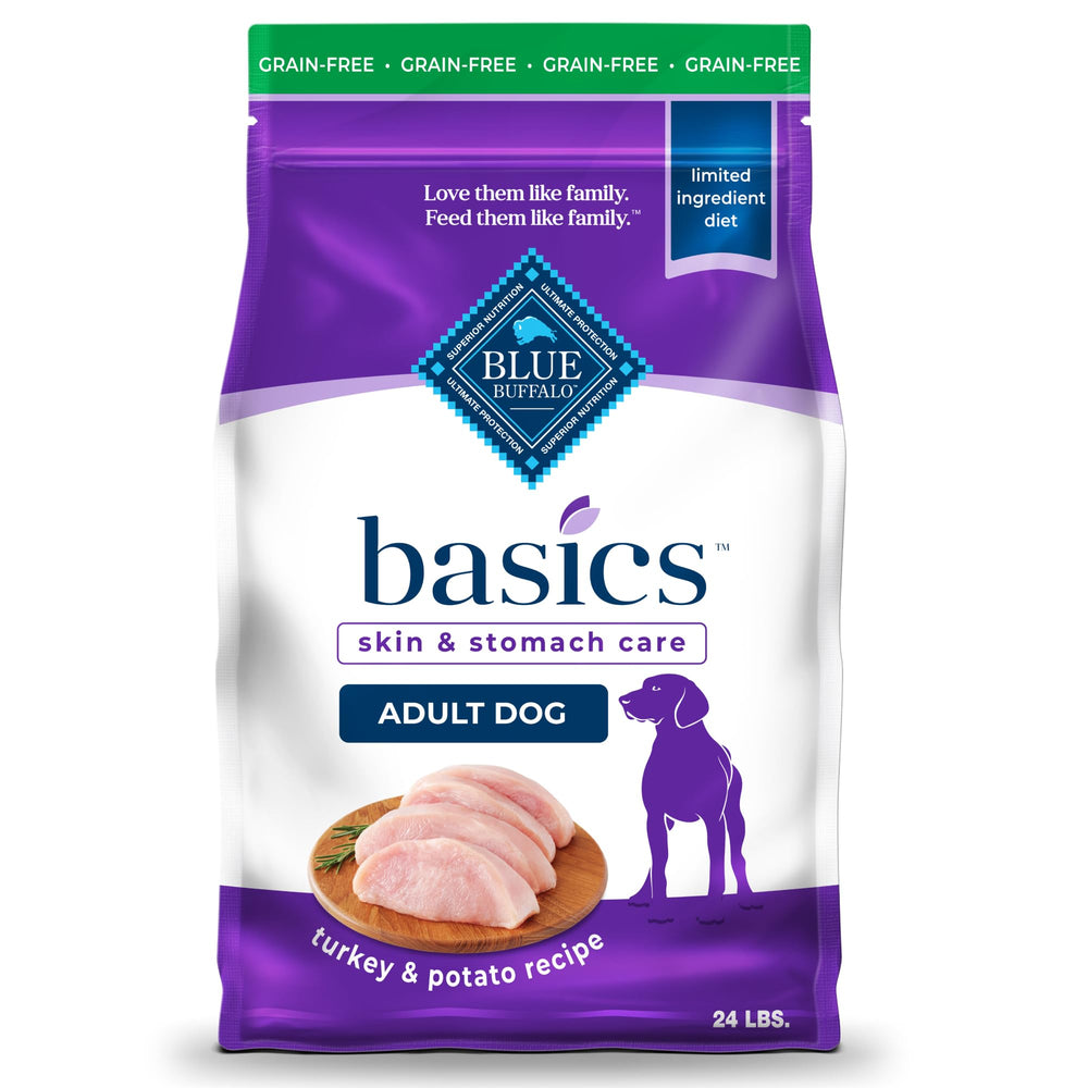 Blue Buffalo basics front packaging showing product benefits and size
