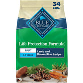 Blue Buffalo front bag showing lamb recipe and benefits