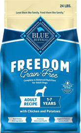 Blue Buffalo bag front view showing chicken-first recipe and benefits