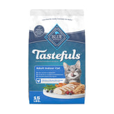 Blue Buffalo bag front showing Tastefuls chicken recipe and benefits