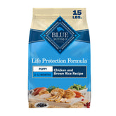 Blue Buffalo front package showing 15 lb bag and benefits