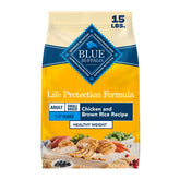 Blue Buffalo front packaging showing 15 lb bag and brand benefits