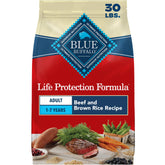 Blue Buffalo front packaging showing 30 lb bag and natural benefits