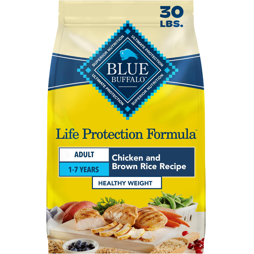 Blue Buffalo front packaging showing 30 lb bag and product branding for clarity