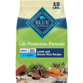 Blue Buffalo front packaging showing lamb-first formula and benefits
