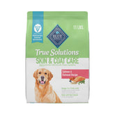 Blue Buffalo front packaging showing salmon-first ingredient and healthy coat benefits