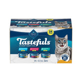 Blue Buffalo front pack image showing cans and variety benefits