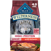 Blue Buffalo front packaging showing salmon recipe and benefits