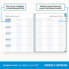 Blue Sky monthly spread with laminated tabs offering quick access benefits time-saving