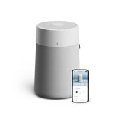 BLUEAIR front view showing compact purifier improving room air