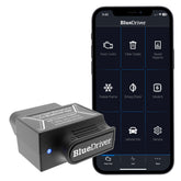 BlueDriver front view plugged into OBDII port showing easy installation benefit
