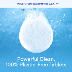 crumbled BLUELAND tablet revealing plant and mineral-based ingredients