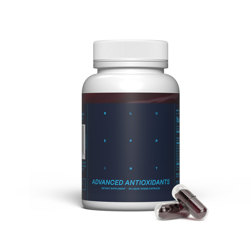 Blueprint Bryan Johnson front packaging showing clean vegan supplement benefits