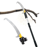 BlumeTrec front view of assembled pole saw showing reach and balance for safer trimming