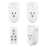 BN-LINK front view of kit showing three outlets and remote, easy setup benefit