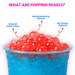 BOBAVIDA spoon serving popping boba into a cold cup adding fruity bursts