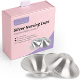 Boboduck front view of silver nipple cups showing protection and comfort