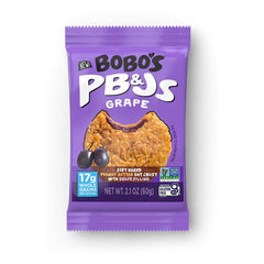 Bobo's front packaging showing grape PB&J bars and benefits