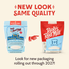Bob's Red Mill flour mixed into batter in bowl, demonstrates ease of one-to-one substitution
