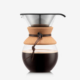 Bodum front view showing carafe and filter, elegant countertop benefit