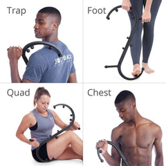 Body Back Buddy reaching lower back to apply precise pressure for reduced tension