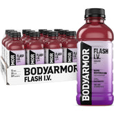 BODYARMOR Flash I.V. grape front label showing electrolyte benefits