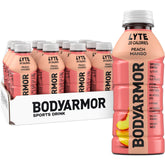 BODYARMOR bottle front packaging showing peach mango flavor and calories