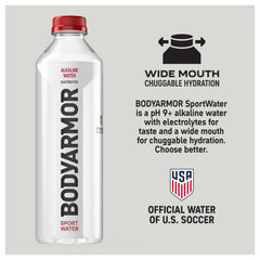 BODYARMOR SportWater bottle in hand illustrating easy-grip and fast hydration