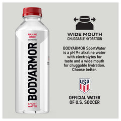 BODYARMOR SportWater sport cap in use for quick on-the-move drinking
